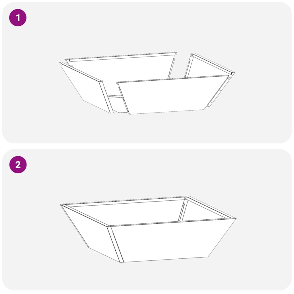 Hageblomsterpotte 5 pcs Antrasitt 50 x 50 x 15 cm Kaldvalsestål