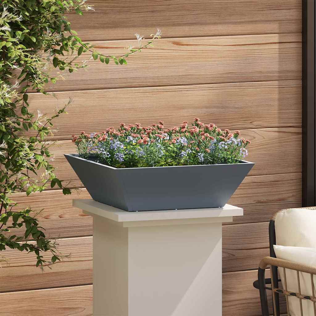 Hageblomsterpotte 5 pcs Antrasitt 50 x 50 x 15 cm Kaldvalsestål