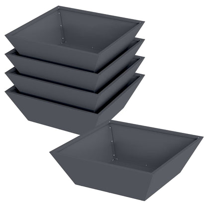 Hageblomsterpotte 5 pcs Antrasitt 50 x 50 x 15 cm Kaldvalsestål