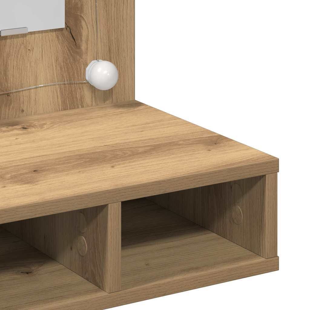 Sminkebenk med speil Artisan Eik MDF, Glass 60 x 31.5 x 62 cm