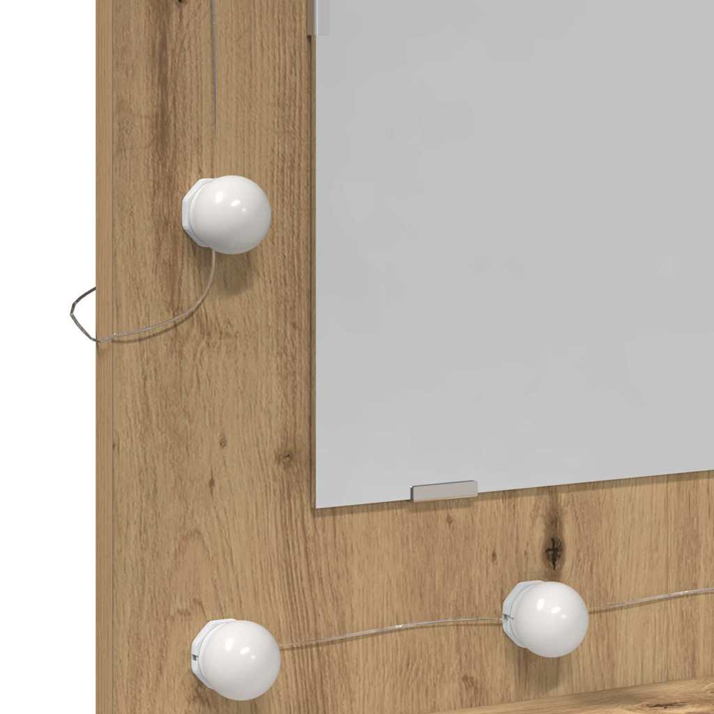 Sminkebenk med speil Artisan Eik MDF, Glass 60 x 31.5 x 62 cm