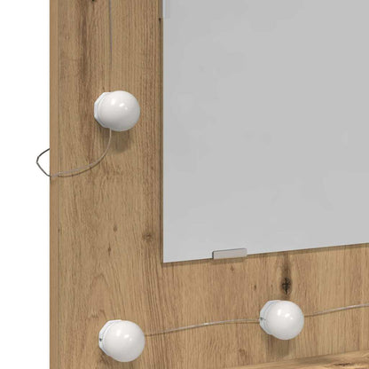 Sminkebenk med speil Artisan Eik MDF, Glass 60 x 31.5 x 62 cm