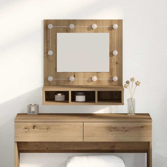 Sminkebenk med speil Artisan Eik MDF, Glass 60 x 31.5 x 62 cm