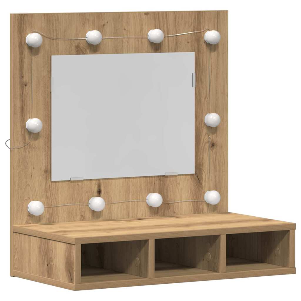 Sminkebenk med speil Artisan Eik MDF, Glass 60 x 31.5 x 62 cm