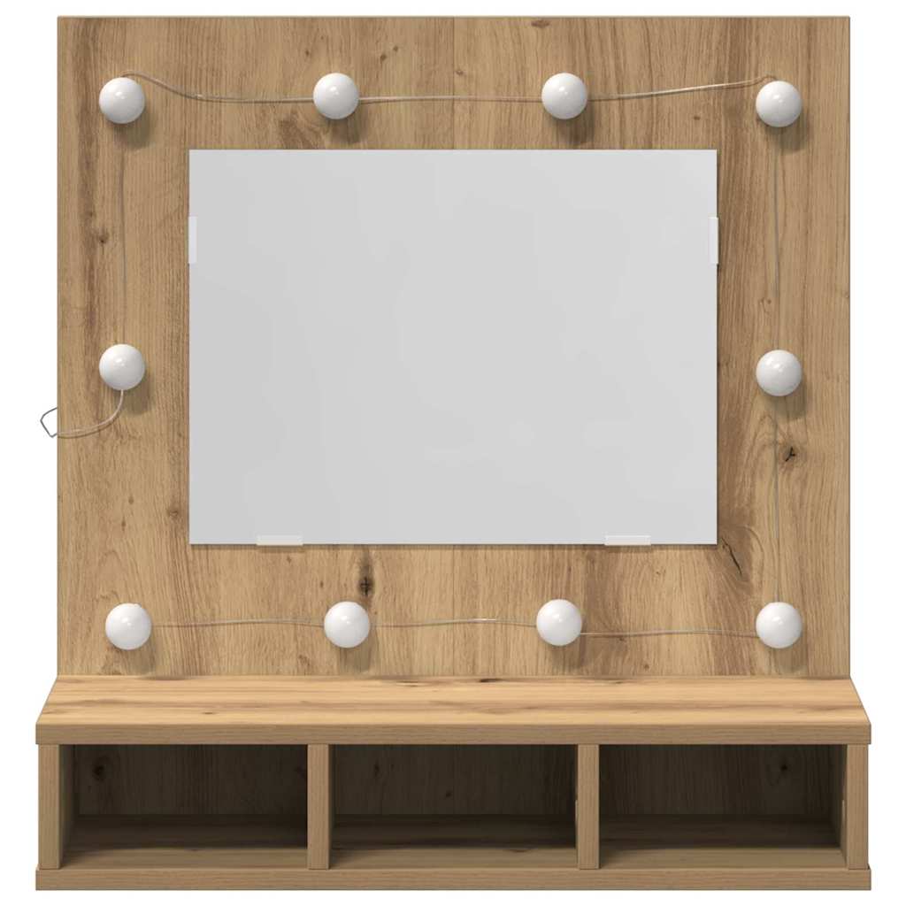 Sminkebenk med speil Artisan Eik MDF, Glass 60 x 31.5 x 62 cm