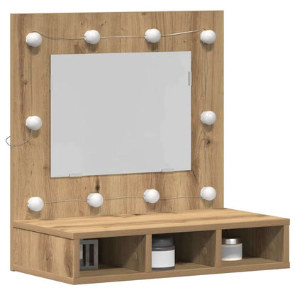 Sminkebenk med speil Artisan Eik MDF, Glass 60 x 31.5 x 62 cm