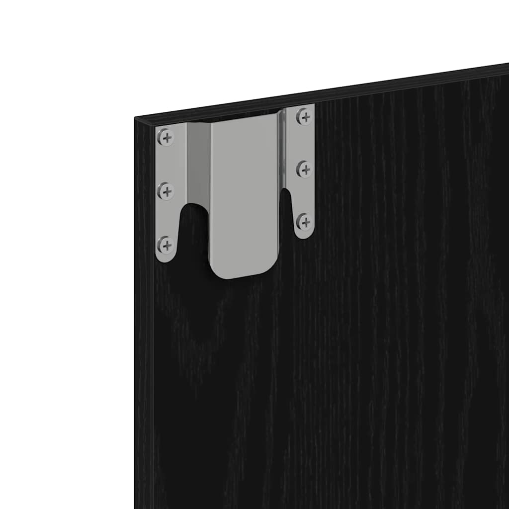 Black Oak Vanity Unit Svart eik Tre Medium Speil