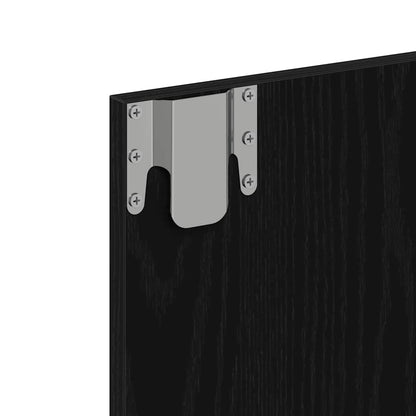 Black Oak Vanity Unit Svart eik Tre Medium Speil