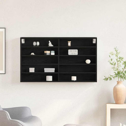 Vegghylle Visningsskap Svart Eik 100 x 15 x 58 cm