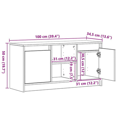 TV-Møbel Artisan Eik TV-skap med LED 100x34x50 cm..