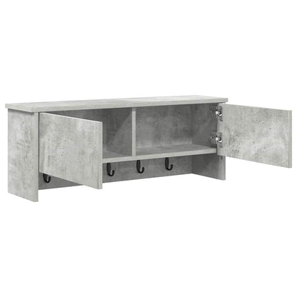 Vegghengt kleshenger Betonggrå 80 x 20 x 30 cm Konstruert tre