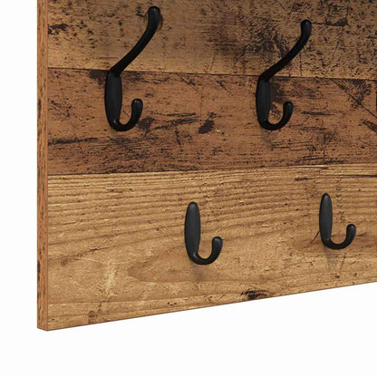Vegghengt kleshenger med hylle Gammelt tre 100 x 40 x 12 cm