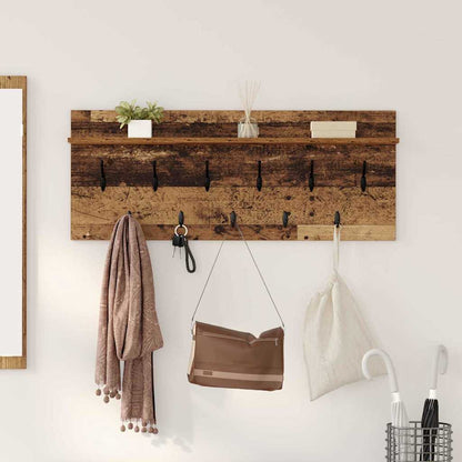 Vegghengt kleshenger med hylle Gammelt tre 100 x 40 x 12 cm