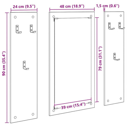 Vegghengt kleshenger Veggmontert Gammelt tre 96 x 1,5 x 90 cm