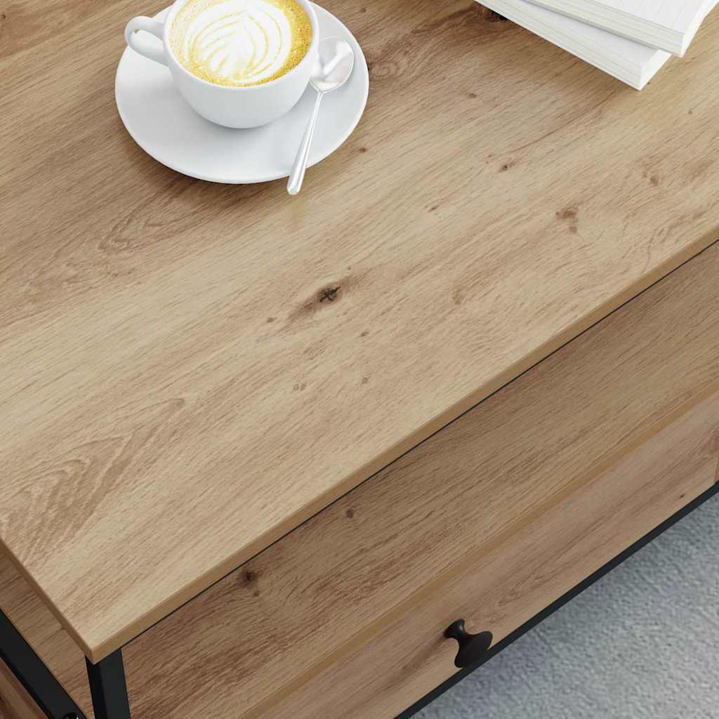 Salongbord Sofabord Artisan Eik med skuff med hylle 100 x 51 x 45 cm