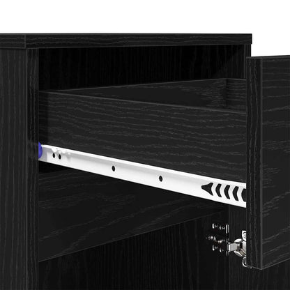 Nattbord Sengbord Svart Eik LED 38 x 34 x 61 cm