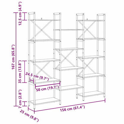 Bokhylle Svart eik 156 x 25 x 167.5 cm Konstruert tre