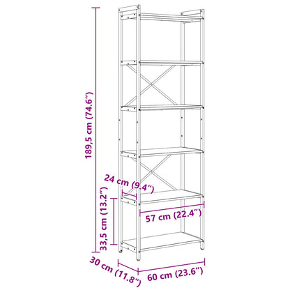 Bokhylle Sonoma Grå 40 x 30 x 85 cm