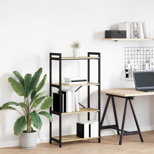 Bokhylle Sonoma eik 60 x 30 x 118 cm MDF og stål