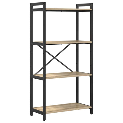 Bokhylle Sonoma eik 60 x 30 x 118 cm MDF og stål