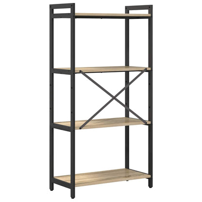 Bokhylle Sonoma eik 60 x 30 x 118 cm MDF og stål