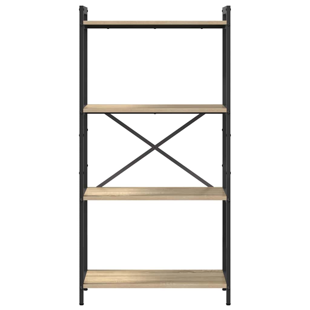 Bokhylle Sonoma eik 60 x 30 x 118 cm MDF og stål