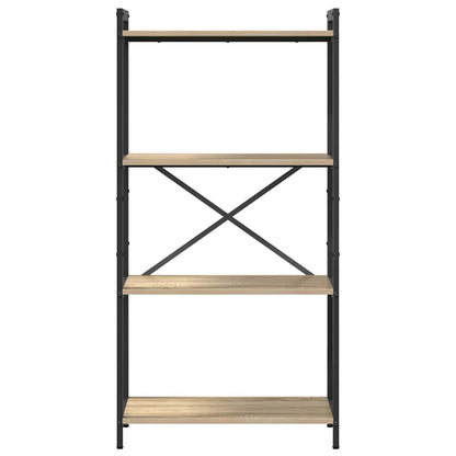Bokhylle Sonoma eik 60 x 30 x 118 cm MDF og stål