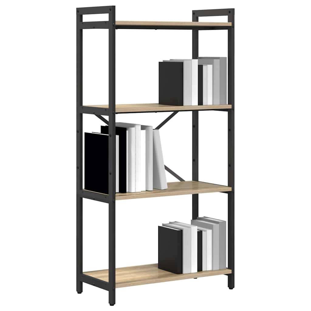 Bokhylle Sonoma eik 60 x 30 x 118 cm MDF og stål