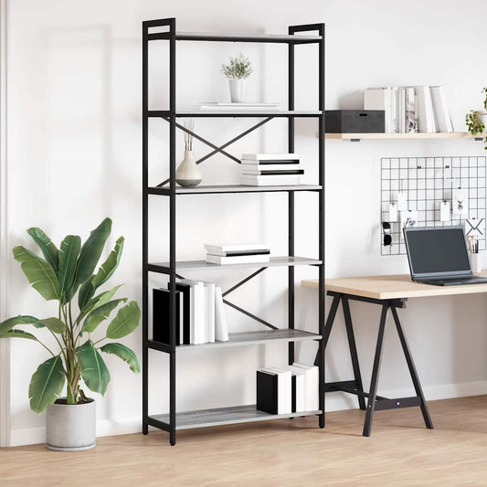 Bokhylle Grå sonoma 80 x 30 x 188 cm Konstruert tre