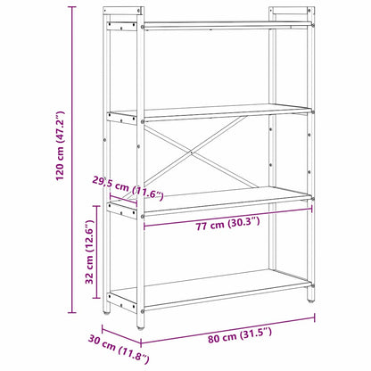 Bokhylle Svart eik 80 x 30 x 118 cm Konstruert tre
