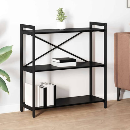 Bokhylle Svart eik 80 x 30 x 83 cm Konstruert tre
