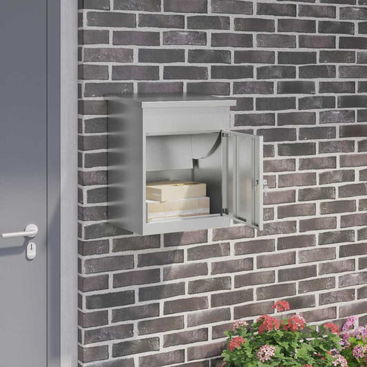 Postkasse Pakkeinnkast med dør Svart 47.5 x 38 x 59 cm Galvanisert Stål