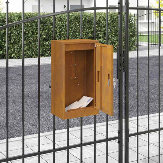postkasse Rusten 30 x 23 x 55 cm Cortenstål