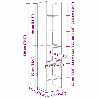 Bokhylle Gammelt Tre 40 x 35 x 180 cm