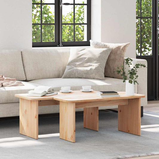 Salongbord Sofabord Tre 2 stk Naturlig 100 x 69 x 35.5 cm Massiv furu tre