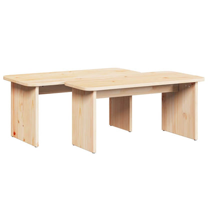 Salongbord Sofabord Tre 2 stk Naturlig 100 x 69 x 35.5 cm Massiv furu tre