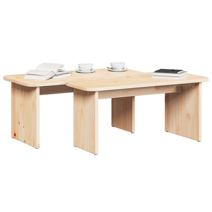 Salongbord Sofabord Tre 2 stk Naturlig 100 x 69 x 35.5 cm Massiv furu tre