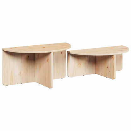 Salongbord Sofabord Tre 2 stk Naturlig 79 x 39.5 x 40 cm Massiv furu tre