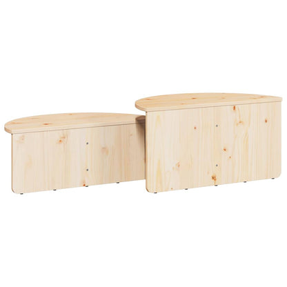 Salongbord Sofabord Tre 2 stk Naturlig 79 x 39.5 x 40 cm Massiv furu tre