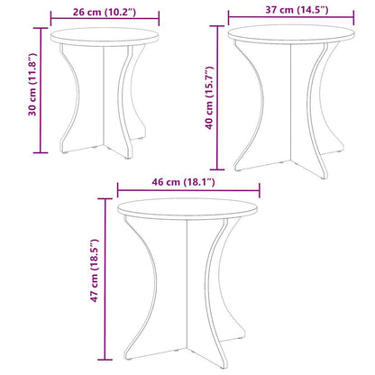 Salongbord Sofabord Tre 3 stk Naturlig 46 x 46 x 47 cm Massiv furu tre