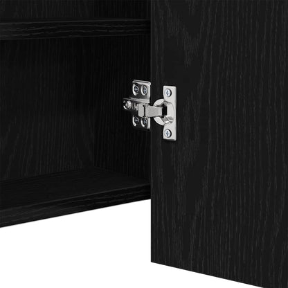 Baderomsspeil LED speilskap Svart Eik 100x12x45 cm