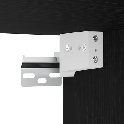Baderomsspeil LED speilskap Svart Eik 100x12x45 cm