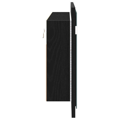 Baderomsspeil LED speilskap Svart Eik 100x12x45 cm