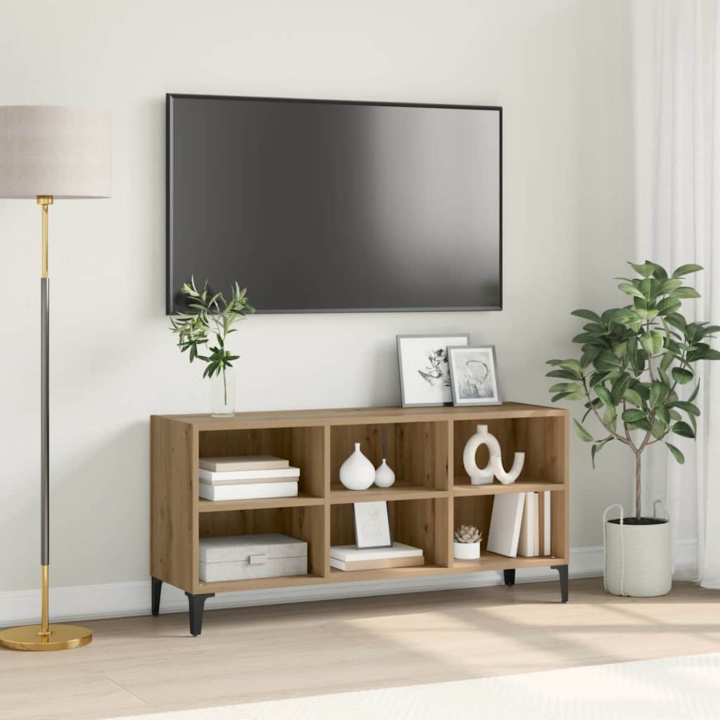 TV-benksett Veggmontert Brun 103,5 x 30 x 50 cm Konstruert tre