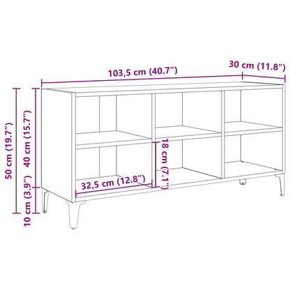 TV-benksett Veggmontert Svart 103,5 x 30 x 50 cm Konstruert tre