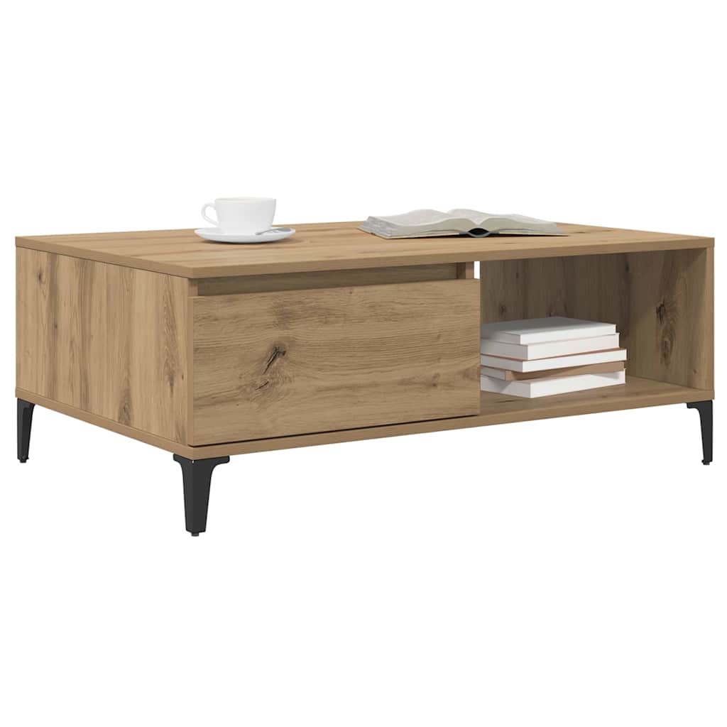 Salongbord Sofabord Artisan Eik med hylle 90 x 60 x 35 cm