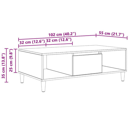 Salongbord Sofabord Gammelt Tre med lagring med dør 103.5 x 60 x 35 cm