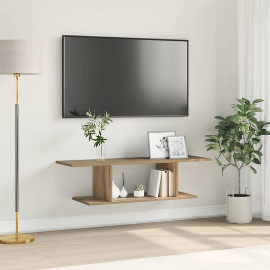 TV-Møbel Artisan Eik TV-skap med hylle Veggmontert med lagring 102 x 35 x 35 cm