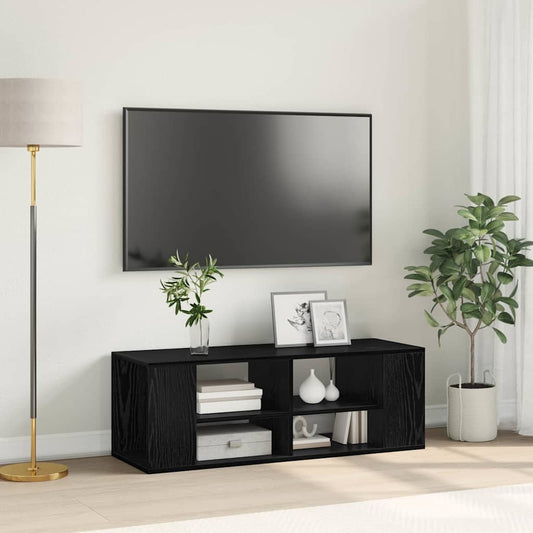 TV-Møbel Svart Eik TV-skap med hylle Veggmontert med lagring 102 x 35 x 35 cm