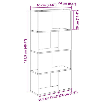 Bokhylle Svart eik Konstruert tre 60 x 24 x 124 cm